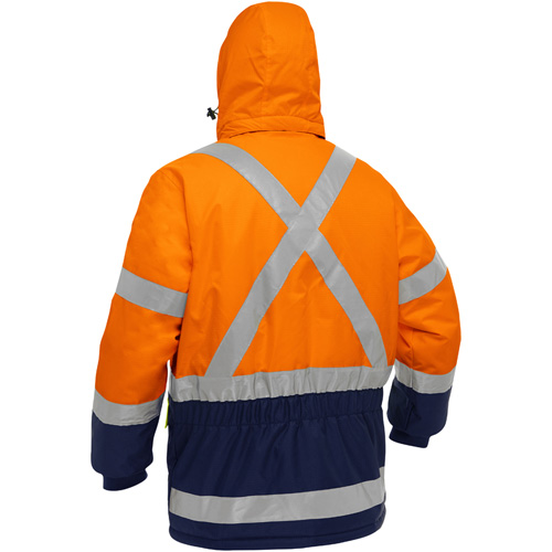 Bisley&reg; X-Back Extreme Cold Jacket with Navy Bottom, Polyester, High Visibility Orange, 2X-Large Helyx Safety & Industrial Supplies
