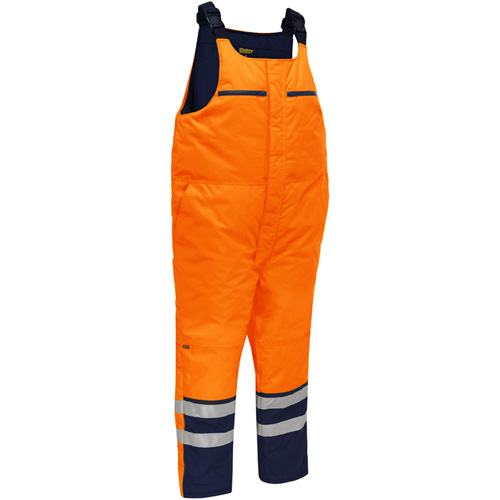 Bisley&reg; Extreme Cold Bib Overall, Polyester, Small, High Visibility Orange Helyx Safety & Industrial Supplies