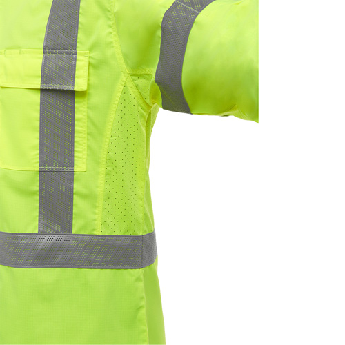 Bisley&reg; X-Back Long Sleeve Work Shirt with X-Airflow, Poly-Cotton, Small, High Visibility Lime-Yellow Helyx Safety & Industrial Supplies