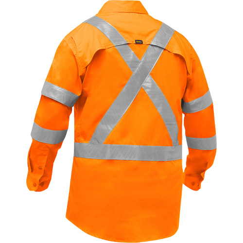 Bisley&reg; X-Back Women's Long Sleeve Work Shirt with X-Airflow, Poly-Cotton, Small, High Visibility Orange Helyx Safety & Industrial Supplies