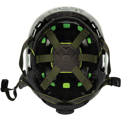 Casque de s&eacute;curit&eacute; d'escalade Fibre Metal, R&eacute;pond aux normes CSA type 2, Suspension Rochet, Non ventil&eacute; Helyx Safety & Industrial Supplies