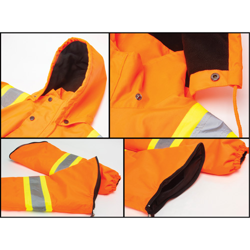 Parka d'hiver imperm&eacute;able 7-en-1, Orange haute visibilit&eacute;, Grand Helyx Safety & Industrial Supplies