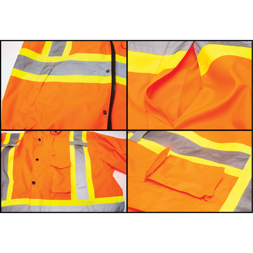 Parka d'hiver imperm&eacute;able 7-en-1, Orange haute visibilit&eacute;, Grand Helyx Safety & Industrial Supplies