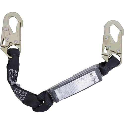 SA-5200-2.5 Shock Absorbing Lanyard, 2.5', Snap Hook Center, Snap Hook Leg Ends, Polyester Helyx Safety & Industrial Supplies