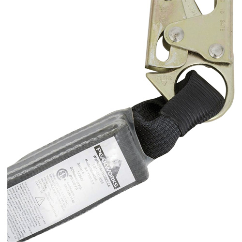 SA-5200-2.5 Shock Absorbing Lanyard, 2.5', Snap Hook Center, Snap Hook Leg Ends, Polyester Helyx Safety & Industrial Supplies