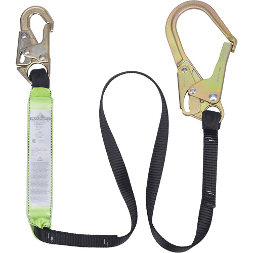 SA-6402-6 Shock Absorbing Lanyard, 6', Form Hook Center, Snap Hook Leg Ends, Polyester Helyx Safety & Industrial Supplies