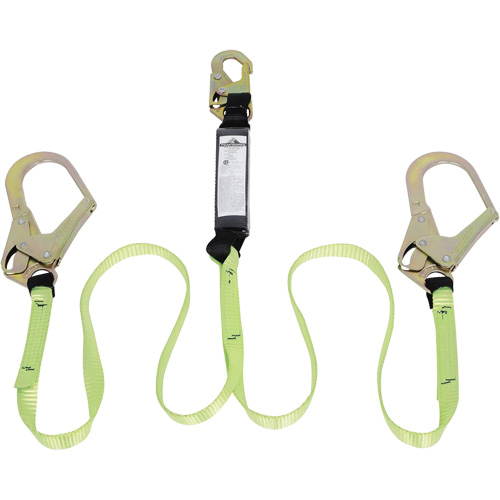 SA-54022-4 Shock Absorbing Lanyard, 4', Form Hook Center, Snap Hook Leg Ends, Polyester Helyx Safety & Industrial Supplies