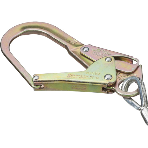 SA-5502-6 Shock Absorbing Lanyard, 6', Form Hook Center, Snap Hook Leg Ends, Galvanized Steel Helyx Safety & Industrial Supplies