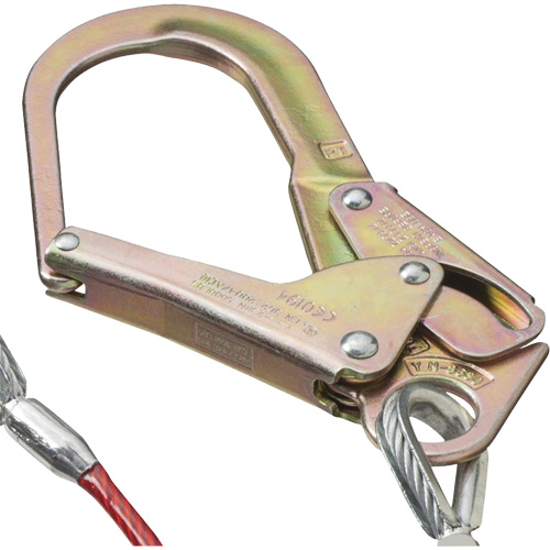 SA-55522-4 PVC-Coated Shock Absorbing Lanyard, 4', Form Hook Center, Snap Hook Leg Ends, Galvanized Steel Helyx Safety & Industrial Supplies