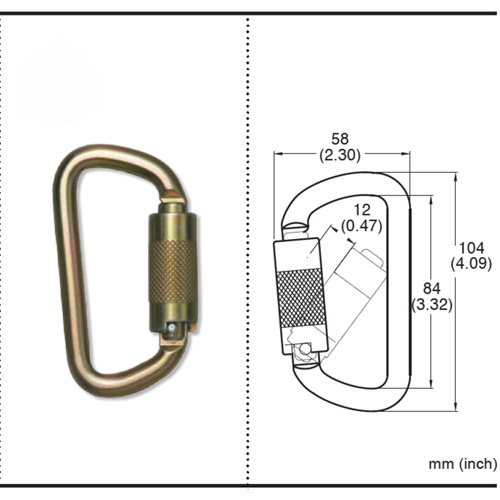 CP-03015-2 Mousqueton zingu&eacute; avec ouverte de portique de 3/4", Acier Helyx Safety & Industrial Supplies