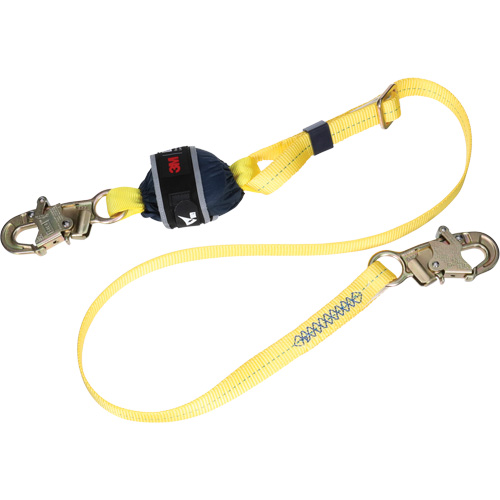 Adjustable Web Shock-Absorbing Lanyard, 6', Snap Hook Center, Snap Hook Leg Ends, Polyester Helyx Safety & Industrial Supplies