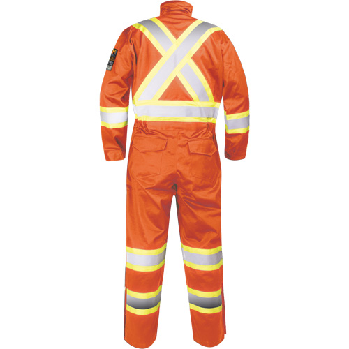 Fire-Resistant Coverall with High-Visibility Bands, Size Small, Orange Helyx Safety & Industrial Supplies