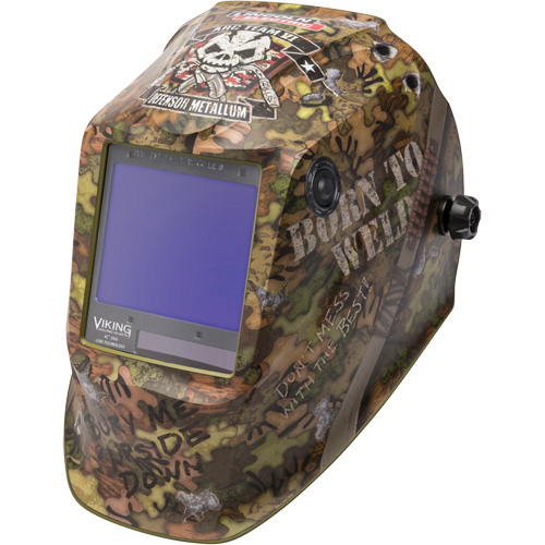 Masque de soudage VIKING 3350 Born To Weld, 3,74" lo x 3,34" la Champ de vision, Teinte 5 - 13 Helyx Safety & Industrial Supplies