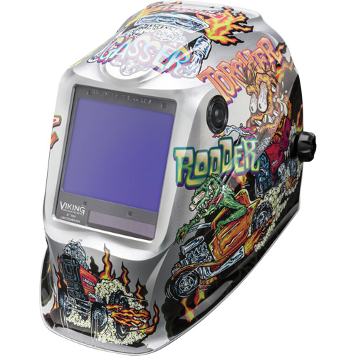 VIKING 3350 Hot Rodders Welding Helmet, 3.74" L x 3.34" W View Area, 5 - 13 Shade Range Helyx Safety & Industrial Supplies