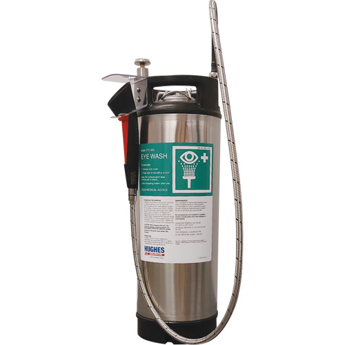 Douche d'urgence ind&eacute;pendante et portable, Pressuris&eacute;, Capacit&eacute; 4 gal., Conformit&eacute; Aucune Helyx Safety & Industrial Supplies