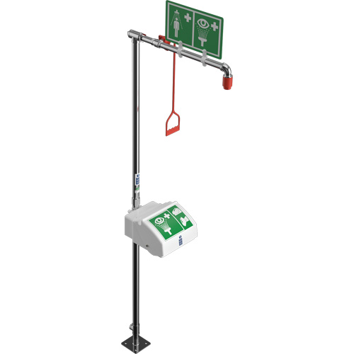 Combination Shower with Closed ABS Bowl & Bottom Inlet, Pedestal Helyx Safety & Industrial Supplies