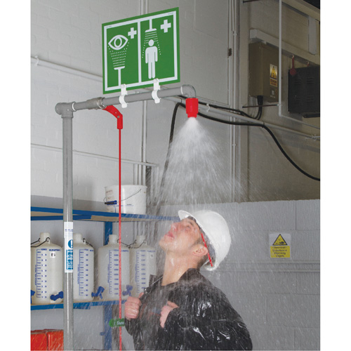 Combination Shower with Closed ABS Bowl & Top Inlet, Pedestal Helyx Safety & Industrial Supplies