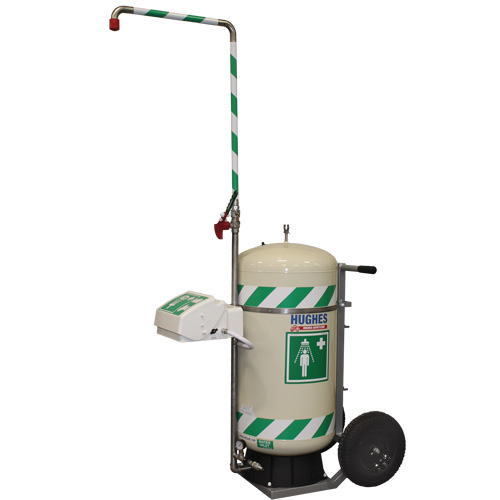 Douche d'urgence mobile et ind&eacute;pendant avec douche oculaire et faciale, Capacit&eacute; 30 gal., Conformit&eacute; Aucune Helyx Safety & Industrial Supplies