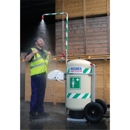 Douche d'urgence mobile et ind&eacute;pendant avec douche oculaire et faciale, Capacit&eacute; 30 gal., Conformit&eacute; Aucune Helyx Safety & Industrial Supplies