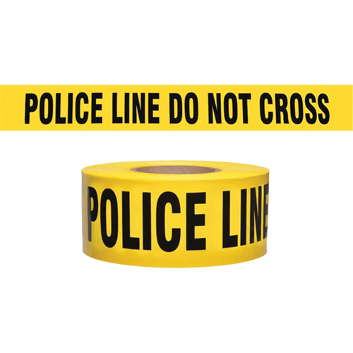 "Police Line Do Not Cross" Contractor-Grade Barricade Tape, English, 3" W x 1000' L, 2 mils, Black on Yellow Helyx Safety & Industrial Supplies