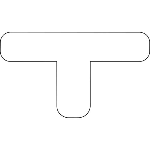 Durastripe X-TREME DuraT arrondi, T, 7" lo x 4" la, Blanc, Vinyle Helyx Safety & Industrial Supplies