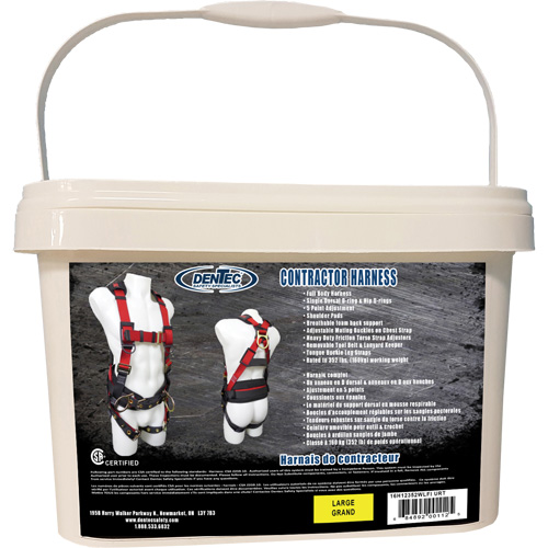 Harnais de s&eacute;curit&eacute; pour entrepreneurs dans un seau, Certifi&eacute;e CSA, Classe AP, Grand, Cap. 352 lb Helyx Safety & Industrial Supplies