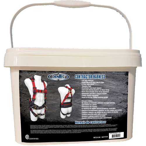 Harnais de s&eacute;curit&eacute; pour entrepreneurs dans un seau, Certifi&eacute;e CSA, Classe AP, Moyen, Cap. 352 lb Helyx Safety & Industrial Supplies