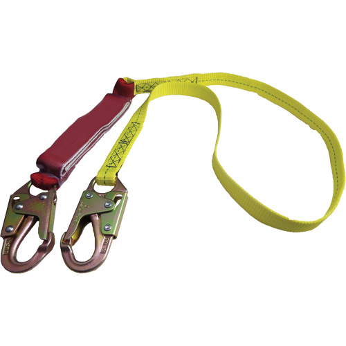 External Energy Absorber Lanyard with 3/4" Hook, 6', Snap Hook Center, Snap Hook Leg Ends, Polyester Helyx Safety & Industrial Supplies