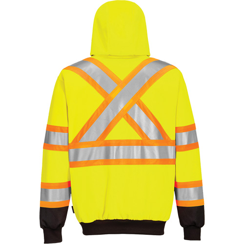 Contrast-Striped Safety Hoodie, Small, Black/High Visibility Lime-Yellow Helyx Safety & Industrial Supplies