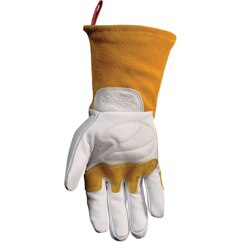 Gants de soudeur TIG/MIG de premi&egrave;re qualit&eacute; avec dos en cuir de vache refendue isol&eacute;es et ignifug&eacute;s Caiman, Cuir fleur de ch&egrave;vre, Taille Grand Helyx Safety & Industrial Supplies