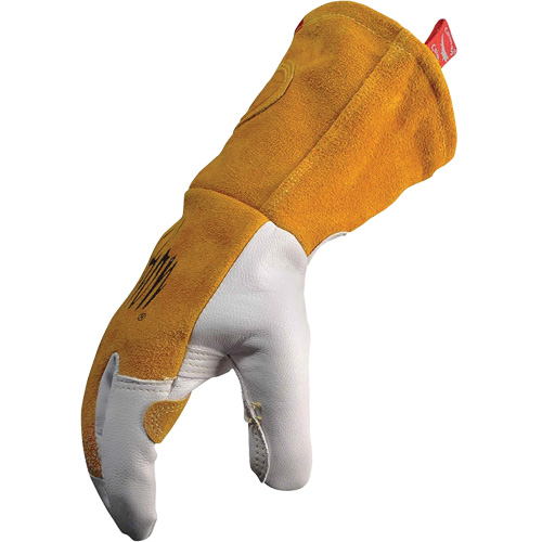 Gants de soudeur TIG/MIG de premi&egrave;re qualit&eacute; avec dos en cuir de vache refendue isol&eacute;es et ignifug&eacute;s Caiman, Cuir fleur de ch&egrave;vre, Taille Grand Helyx Safety & Industrial Supplies