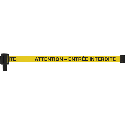 Banni&egrave;re PLUS, Attention - Entr&eacute;e Interdite, 15', Ruban Noir et jaune Helyx Safety & Industrial Supplies