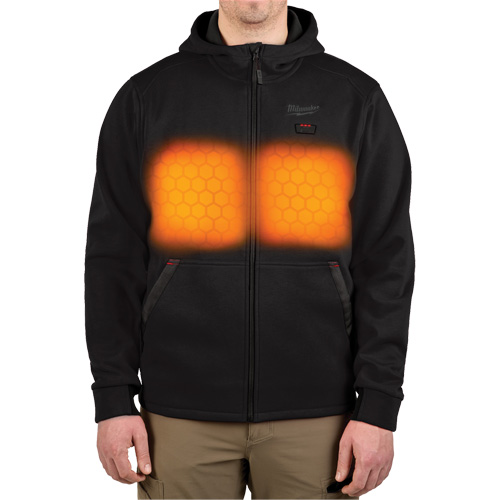 M12 Heated Hoodie with Battery, Men's, 2X-Large, Black, Poly-Cotton Helyx Safety & Industrial Supplies