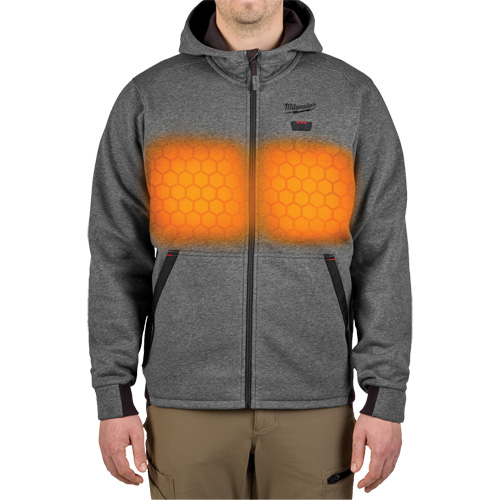 M12 Heated Hoodie (Jacket Only), Men's, Medium, Grey, Poly-Cotton Helyx Safety & Industrial Supplies
