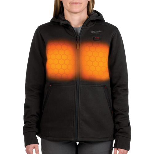 M12 Heated Hoodie with Battery, Women's, Medium, Black, Poly-Cotton Helyx Safety & Industrial Supplies