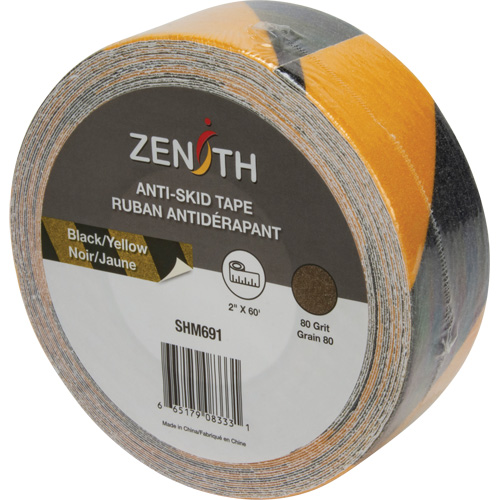 Ruban antid&eacute;rapant, 2" x 60', Noir & jaune Helyx Safety & Industrial Supplies