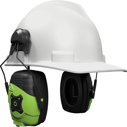Safety Green Link Aware Bluetooth Earmuffs, Cap Mount Style, 21 dB Helyx Safety & Industrial Supplies