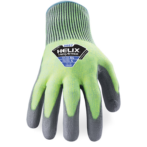 Helix&reg; 2057 Abrasion- & Cut-Resistant Gloves, Size 6/X-Small, 13 Gauge, Polyurethane Coated, HPPE Shell, ASTM ANSI Level A4/EN 388 Level C Helyx Safety & Industrial Supplies