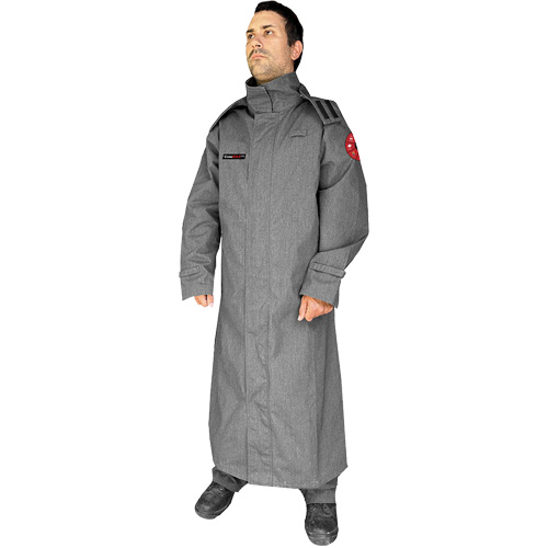 Manteau ignifuge de 52' avec capuchon fixe CoreMAX, Petit, Gris Helyx Safety & Industrial Supplies