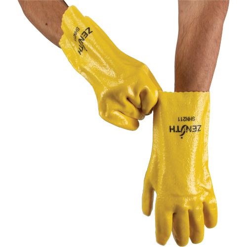 Rough-Finish Chemical-Resistant Gloves, Size 9, 12" L, PVC, Interlock Inner Lining, 47-mil Helyx Safety & Industrial Supplies