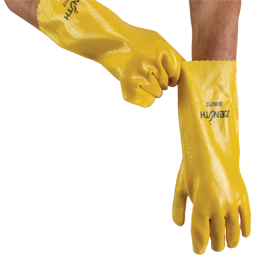Gants &agrave; fini rugueux et r&eacute;sistants aux produits chimiques, Taille 9, 14" lo, PVC, Doublure en Interlock, 47-mil Helyx Safety & Industrial Supplies