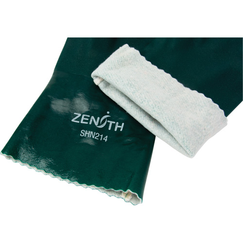 Gants verts &agrave; double enduit, 12" lo, PVC, Doublure en Jersey de coton, 70 mils Helyx Safety & Industrial Supplies