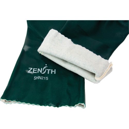 Double Dipped Green Gloves, 14" L, PVC, Cotton Jersey Inner Lining, 70-mil Helyx Safety & Industrial Supplies
