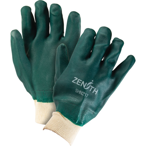 Gants verts &agrave; double enduit, 10" lo, PVC, Doublure en Jersey de coton, 70 mils Helyx Safety & Industrial Supplies