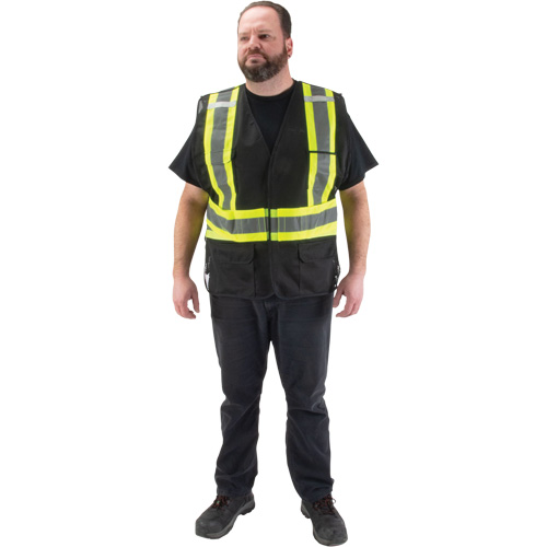Veste d'arpenteur conforme aux normes de la CSA, Noir, Moyen, Polyester Helyx Safety & Industrial Supplies