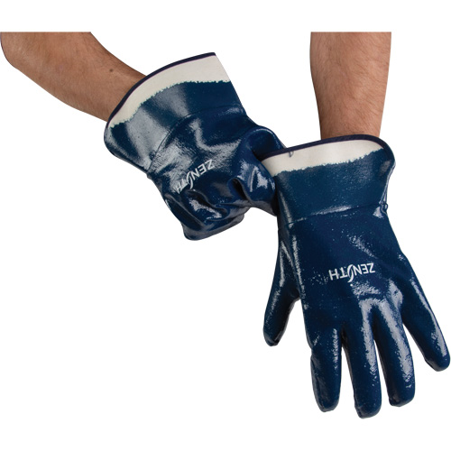 Heavyweight Safety Cuff Gloves, 10/X-Large, Nitrile Coating, Cotton Shell Helyx Safety & Industrial Supplies