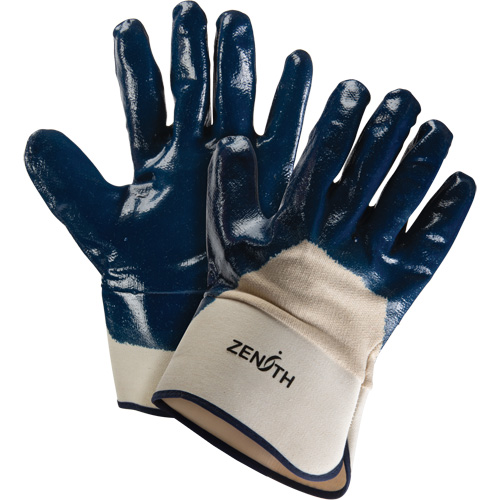 Heavyweight Safety Cuff Gloves, 11/2X-Large, Nitrile Coating, Cotton Shell Helyx Safety & Industrial Supplies