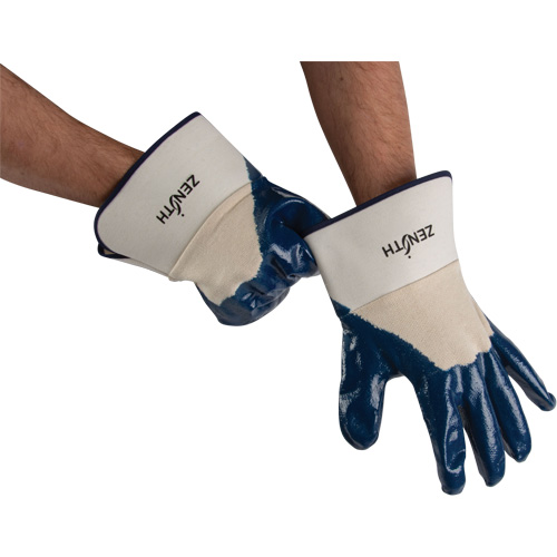 Heavyweight Safety Cuff Gloves, 11/2X-Large, Nitrile Coating, Cotton Shell Helyx Safety & Industrial Supplies