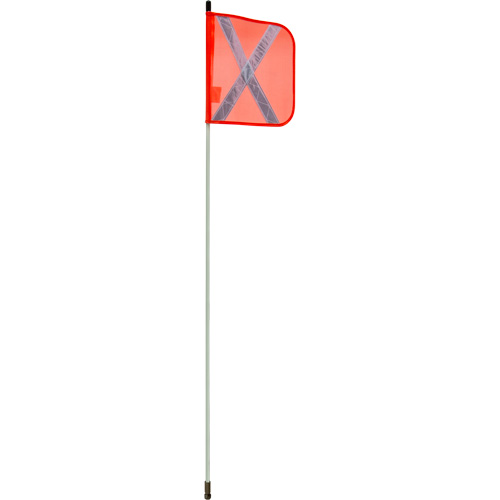 Tige de s&eacute;curit&eacute; robuste, Fixation Filet&eacute;, Hauteur 5', Orange avec X r&eacute;fl&eacute;chissant Helyx Safety & Industrial Supplies