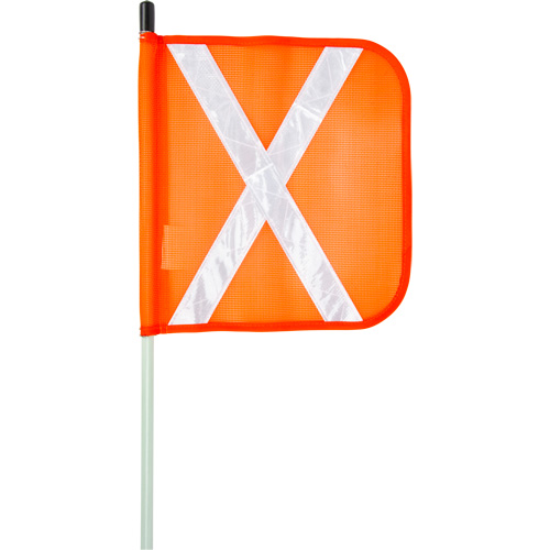 Tige de s&eacute;curit&eacute; robuste, Fixation Filet&eacute;, Hauteur 5', Orange avec X r&eacute;fl&eacute;chissant Helyx Safety & Industrial Supplies